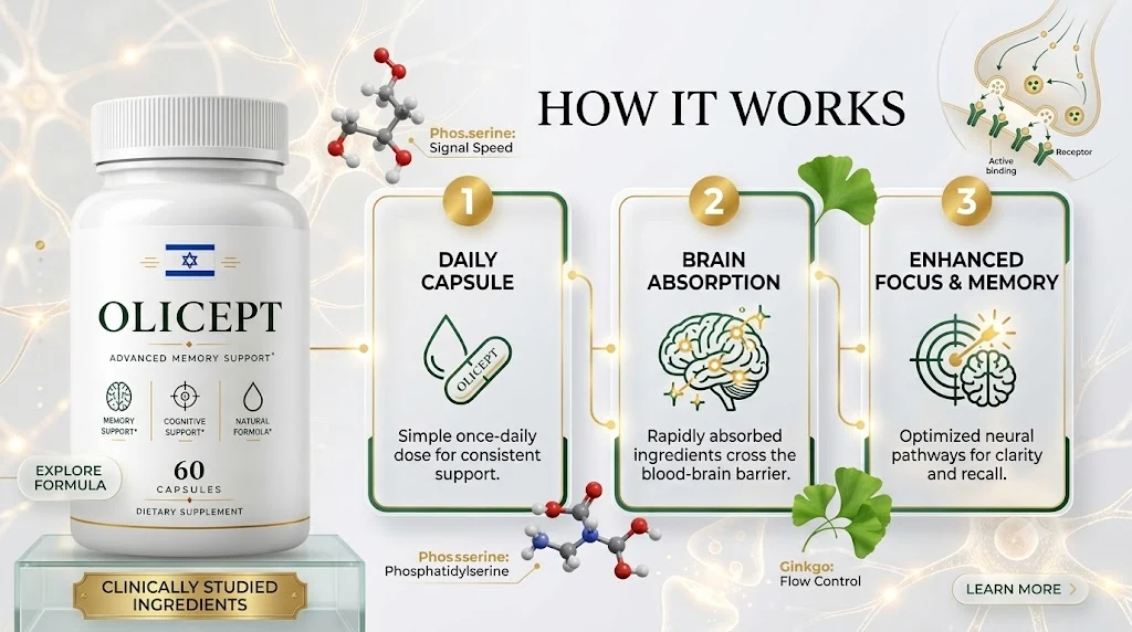How Olicept works: daily capsule, brain absorption, enhanced focus and memory